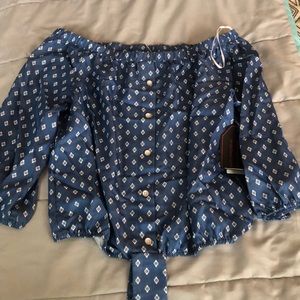 Never worn off shoulder top